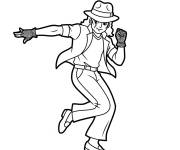 Coloriage Micheal Jakson le roi de la sc&egrave;ne