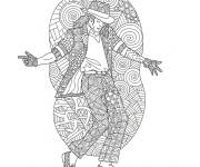 Coloriage Micheal Jakson zentangle adulte