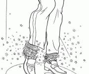 Coloriage et dessins gratuit Mouvement de pied de Michael Jackson  à imprimer