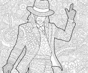 Coloriage Paysage michael jackson anti-stress