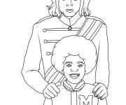 Coloriage Petit et grand Michael Jackson