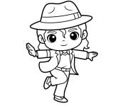 Coloriage Petit Michael Kawaii