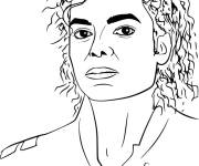 Coloriage Photo de Michael Jackson en noir et blanc