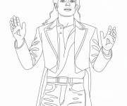 Coloriage Portrait de Michael Jackson artclip