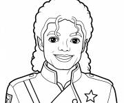 Coloriage portrait de Micheal Jakson timide