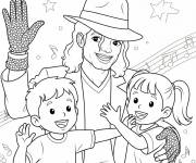 Coloriage Portrait des enfants de Micheal Jakson