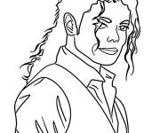 Coloriage Portrait selfie de Michael Jackson