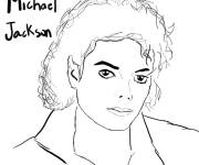 Coloriage Poster de Michael Jackson au crayon