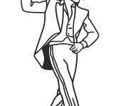 Coloriage et dessins gratuit Profil de Michael Jackson pour enfants à imprimer