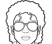 Coloriage Silhouette de t&ecirc;te de Michael Jackson