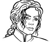 Coloriage T&ecirc;te de Michael Jackson pour enfants