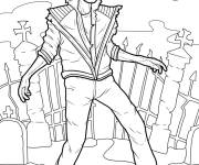 Coloriage Thriller de Michael Jackson au cimeti&egrave;re