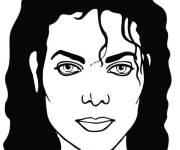 Coloriage et dessins gratuit Visage de Michael Jackson à imprimer