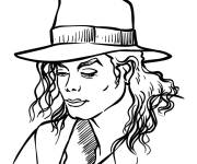 Coloriage Visage de Michael Jackson pour enfants