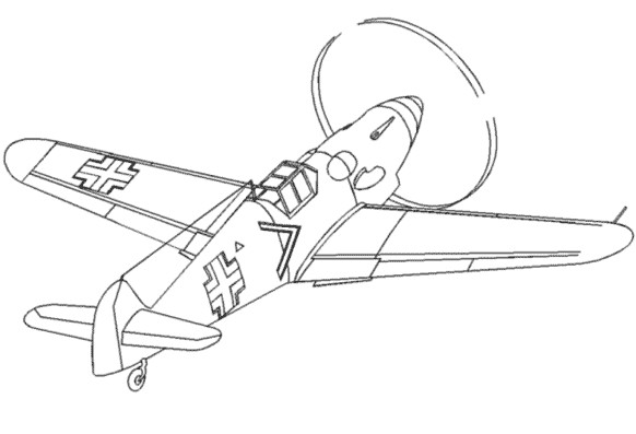 Coloriage et dessins gratuits Avion militaire à imprimer