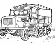 Coloriage Camion Militaire américain