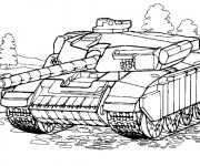 Coloriage Dessin de Tank blindé