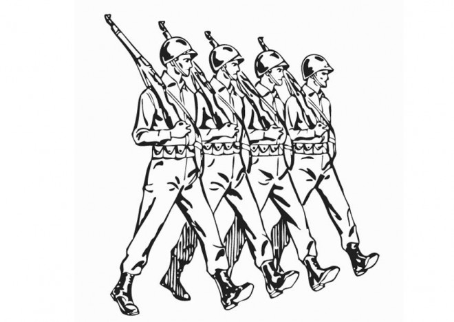 Coloriage et dessins gratuits Marche des soldats à imprimer