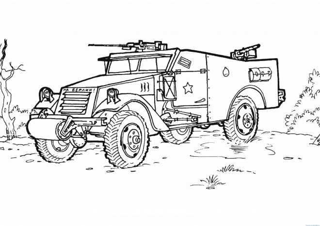 Coloriage Véhicule de guerre dessin gratuit à imprimer