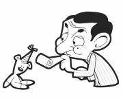 Coloriage et dessins gratuit L'anniversaire de nounours de Mr Bean à imprimer