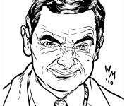 Coloriage L'expression rigolote et c&eacute;l&egrave;bre de Mr. Bean