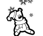 Coloriage L'ours Teddy sous la neige