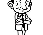 Coloriage Les bras crois&eacute;s de Mr Bean