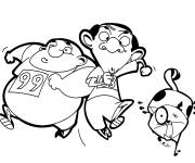 Coloriage et dessins gratuit Marathon de Mr Bean et du chat à imprimer