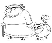 Coloriage et dessins gratuit Mme Wicket et le chat Scrapper à imprimer