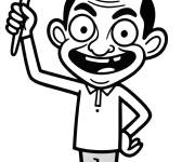 Coloriage Mr Bean avec les crayons de couleurs