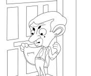 Coloriage et dessins gratuit Mr Bean cherchant quelque chose à imprimer