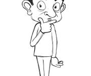 Coloriage Mr Bean confus