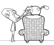 Coloriage Mr Bean contre Scrapper