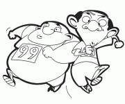 Coloriage et dessins gratuit Mr Bean en course à imprimer