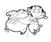 Coloriage Mr Bean en course de dessin anim&eacute;