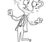 Coloriage Mr Bean en dansant point par point &agrave; relier
