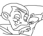 Coloriage et dessins gratuit Mr Bean en dormant à imprimer