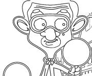 Coloriage Mr Bean en mode Super H&eacute;ros
