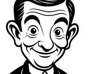 Coloriage Mr Bean en noir et blanc pour enfants