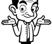 Coloriage Mr Bean en portrait facile