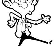 Coloriage Mr Bean en sc&egrave;ne hilariante