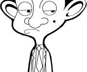 Coloriage Mr Bean ennuy&eacute;