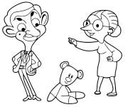 Coloriage et dessins gratuit Mr Bean et Irma Gobb à imprimer