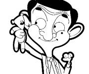 Coloriage et dessins gratuit Mr Bean et Teddy PS à imprimer