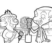 Coloriage Mr Bean gagne le troph&eacute;e