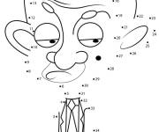 Coloriage Mr Bean point par point &agrave; relier