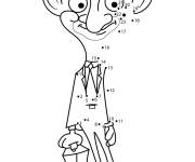Coloriage Mr Bean point par point &agrave; relier pour ce1