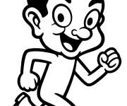 Coloriage Mr Bean qui court