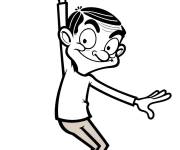 Coloriage Mr Bean qui danse
