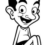 Coloriage Mr Bean rigolo